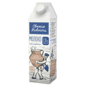 Молоко «Свежие новости» стерилизованное, 2,8 % 1 л