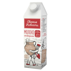 Молоко «Свежие новости» стерилизованное «Отборное» 3,5-4% 1 л