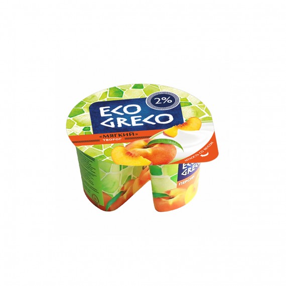 Творог «Мягкий», персик, 2% «Eco Greco» 130 г