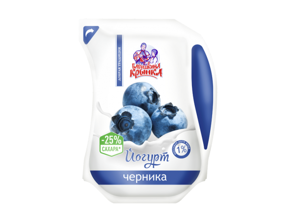Йогурт питьевой «Бабушкина крынка» черника, 1%, 800 мл