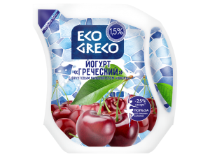 Йогурт питьевой «Греческий», вишня, «Eco Greco», 1,5 % 500 мл