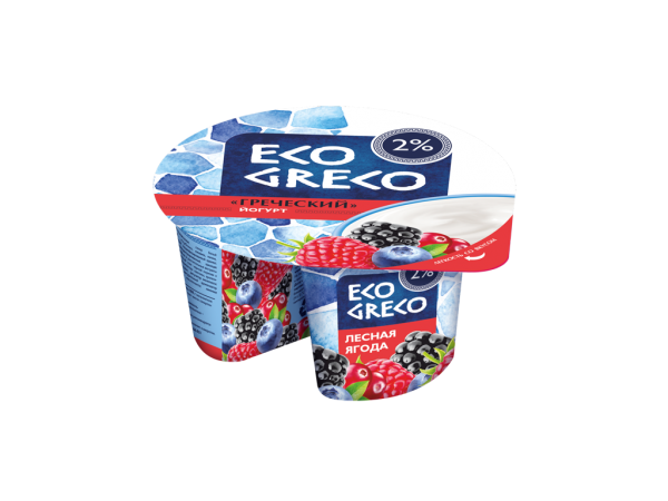 Йогурт «Греческий», лесная ягода, «Eco Greco», 2% 130 г