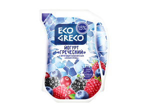 Йогурт питьевой «Греческий» лесная ягода, «Eco Greco», 1,5% 800 мл