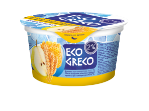 Йогурт, повышенное содержание белка, «Eco Greco», груша, мед, злаки, 2%, 130 г
