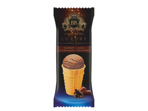 Мороженое «LUXURY» пломбир с какао, вафельный стаканчик