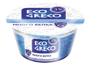 Творог зерненый «Eco Greco» со сливками, повышенное содержание белка,3%