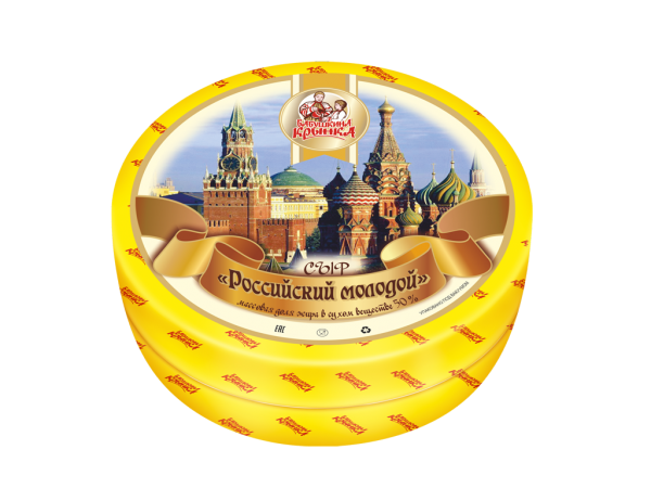 Сыр “Российский молодой”, «Бабушкина крынка» 50%, 8,4 кг