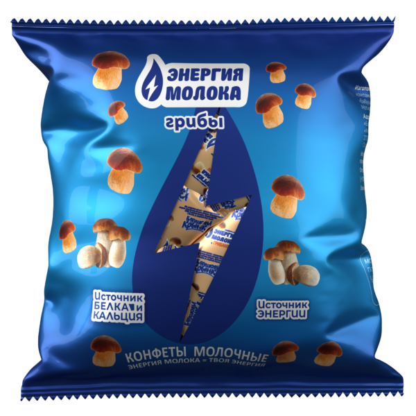 Конфеты молочные "Энергия молока" с грибами
